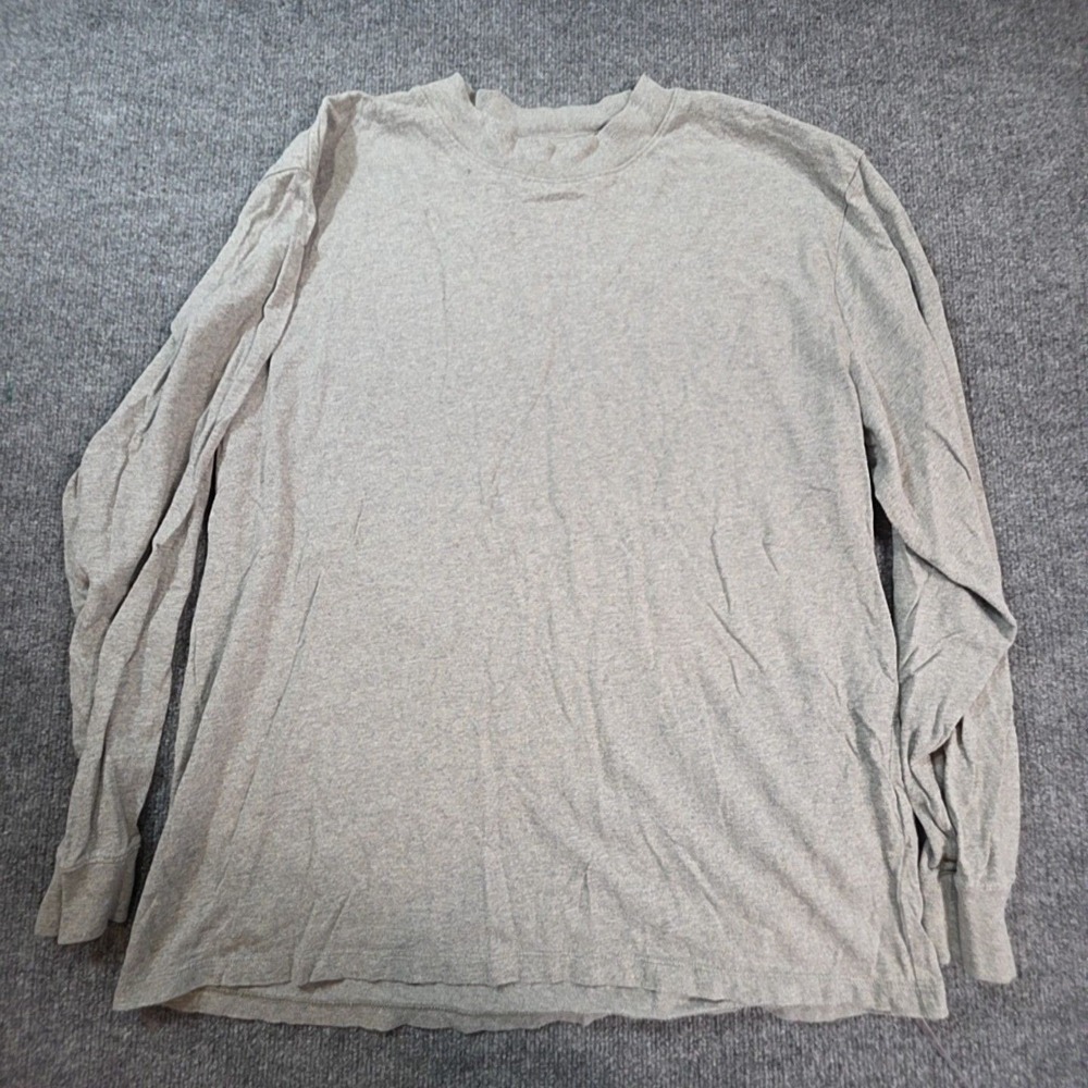 Fear Of God Essentials Shirt Mens Large Gray Logo Long Sleeve Tee Streetwear